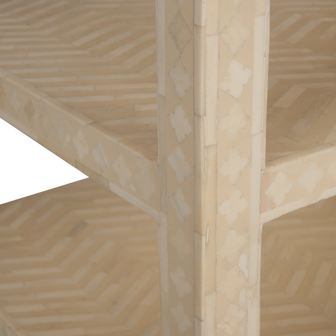 Chevron Inlay Side Table - 370548