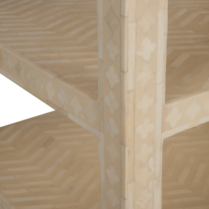 Chevron Inlay Side Table - 370548