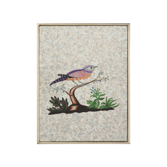 Square Antiqued Mirrored Bird-A - 370578