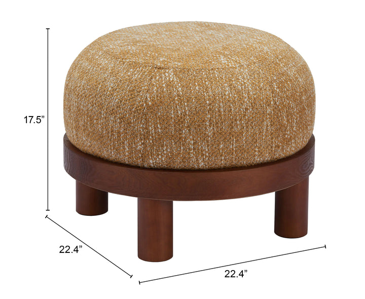 Gome Ottoman Oat Yellow - AmericanHomeFurniture