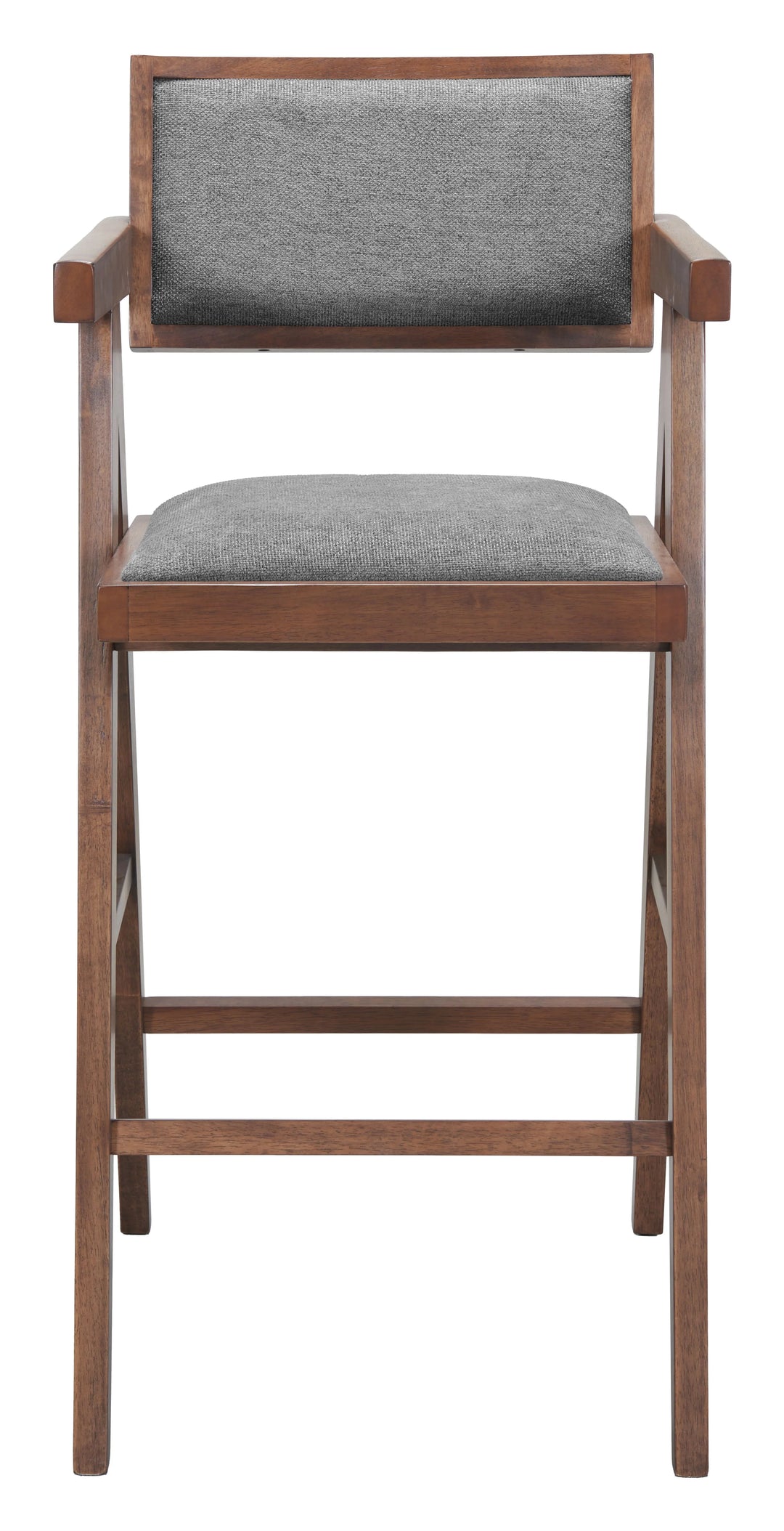 Delhi Barstool (Set of 2) Gray & Walnut - AmericanHomeFurniture