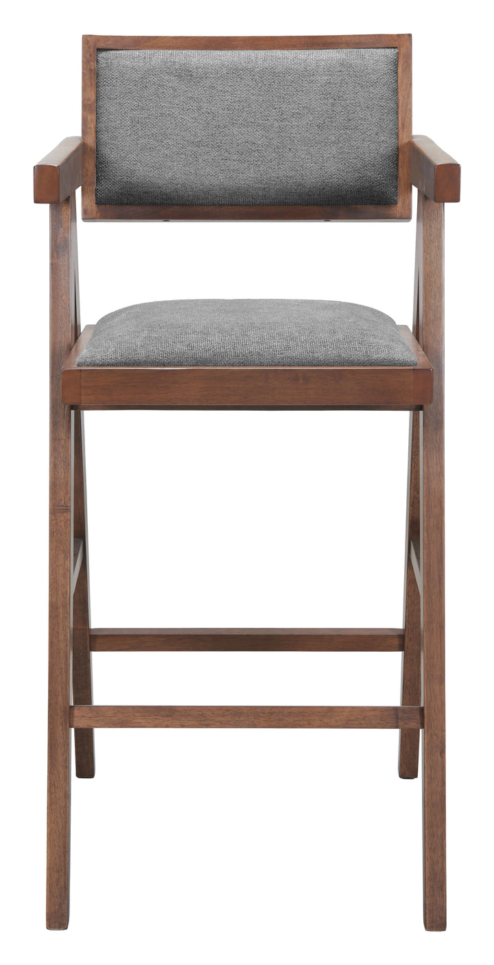 Delhi Barstool (Set of 2) Gray & Walnut - AmericanHomeFurniture