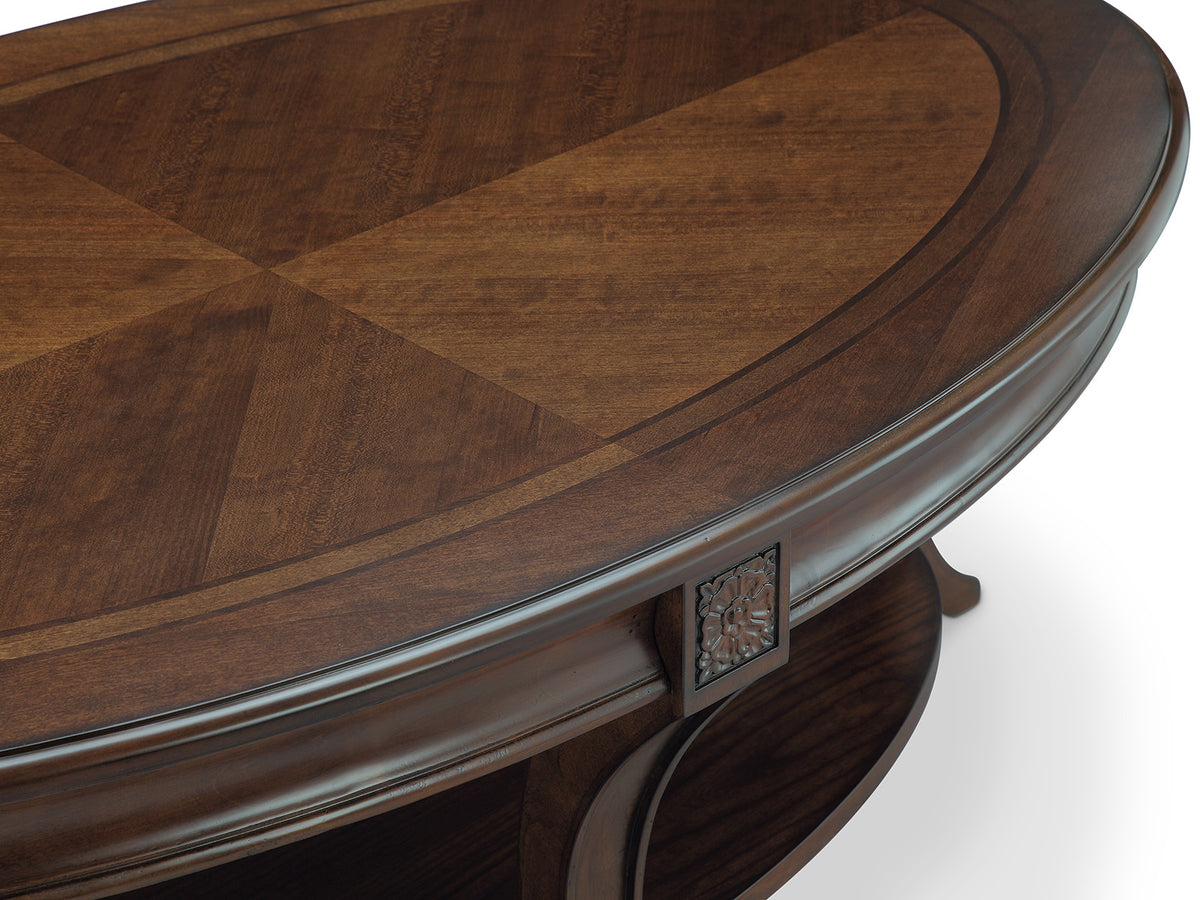 Winslet Cherry Oval Cocktail Table With Casters - T4115-47