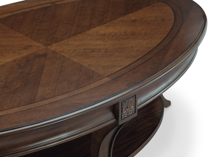 Winslet Cherry Oval Cocktail Table With Casters - T4115-47