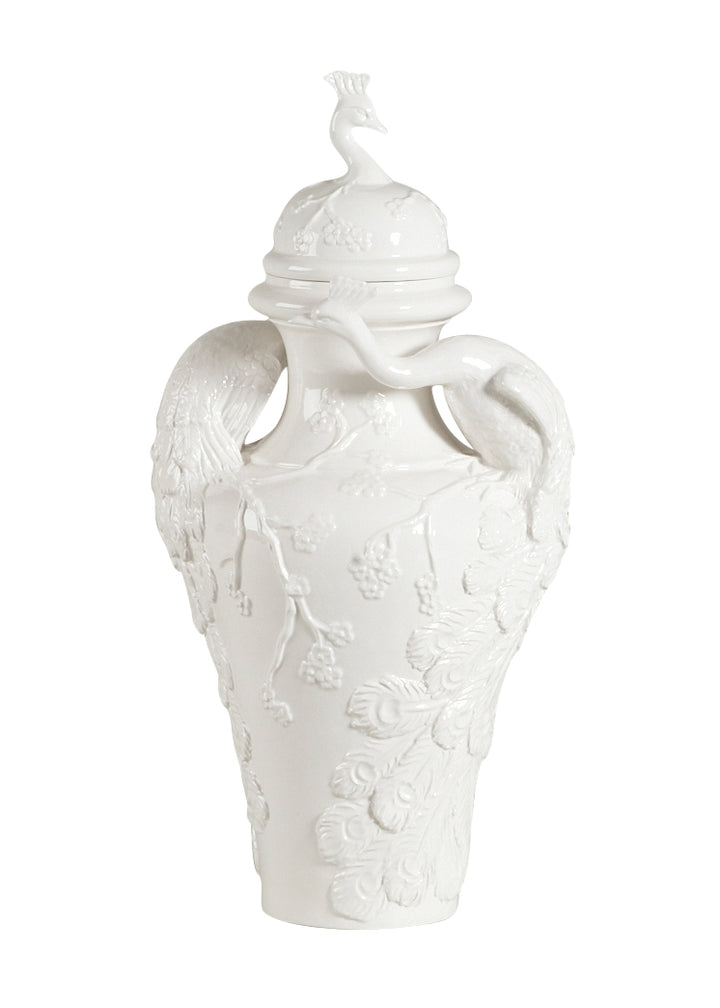 Peacock Ceramic Urn - 380774