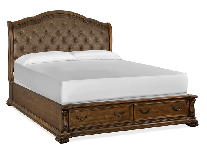 Durango Willadeene Brown King Upholstered Sleigh Storage Bed - B5133-62A