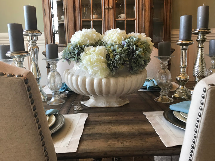 Antique White Oval Pot - 382409