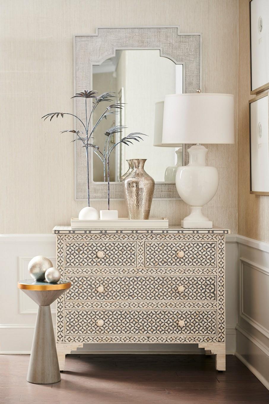 White/Gray/Geometric Pattern