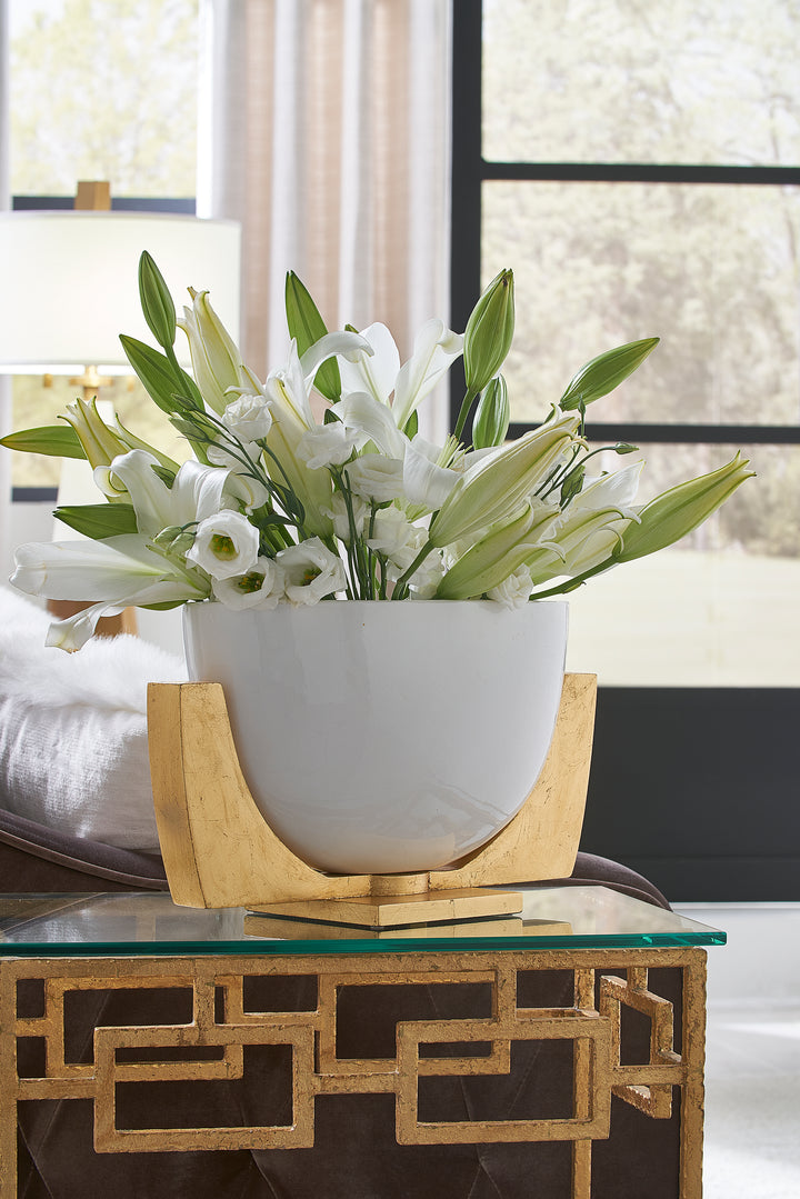 Antique Gold Leaf/Gloss White
