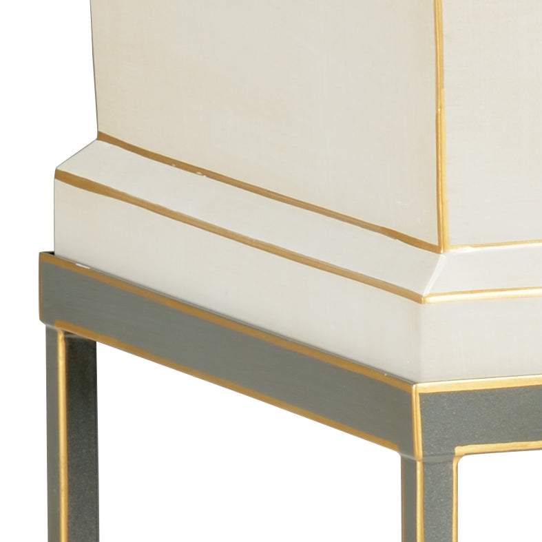 Antique White/Charcoal/Gold