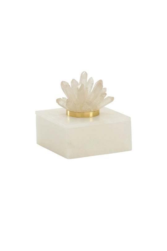 Chelsea House Alabaster And Crystal Box DECORATIVE BASKETS + BOXES