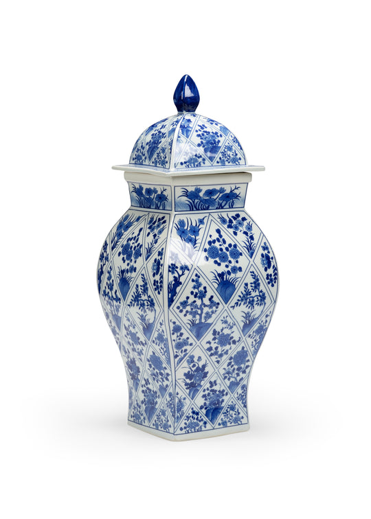 Blue And White Covered Vase - 383628
