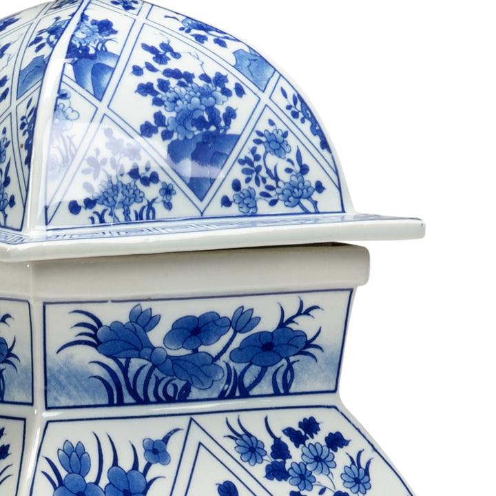 Blue And White Covered Vase - 383628