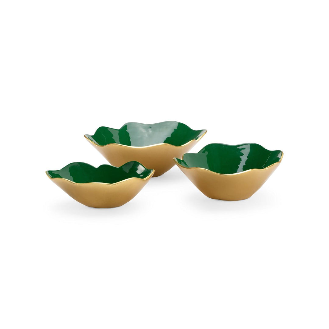 Emerald Enameled Bowls (S3) - 384058