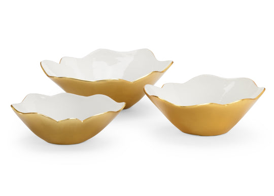 White Enameled Bowls (S3) - 384061