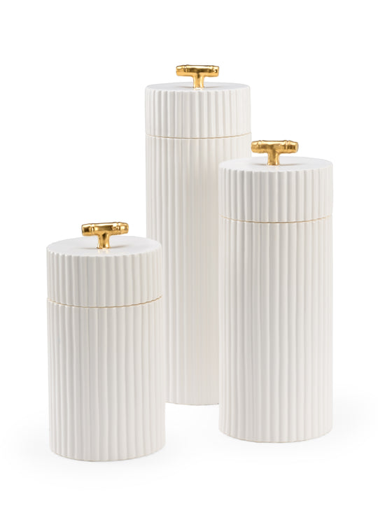 White Bamboo Canisters (S3) - 384647
