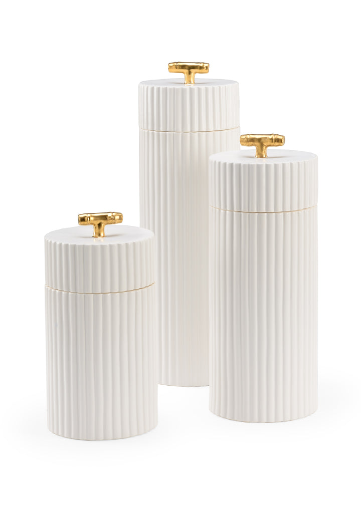 White Bamboo Canisters (S3) - 384647
