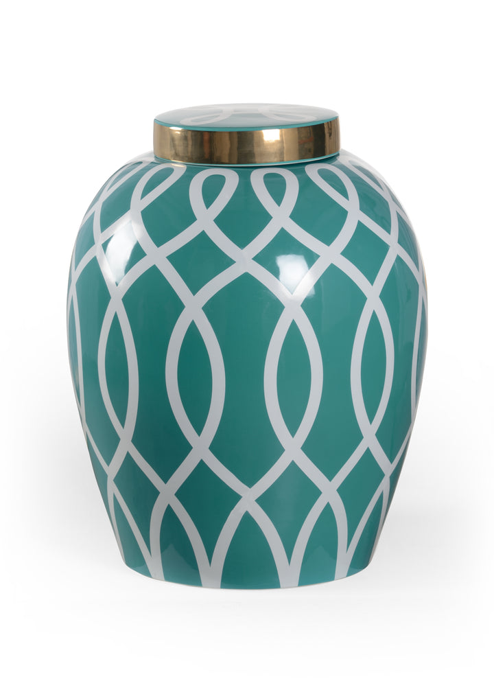 Teal Green Glaze/Metallic Gold