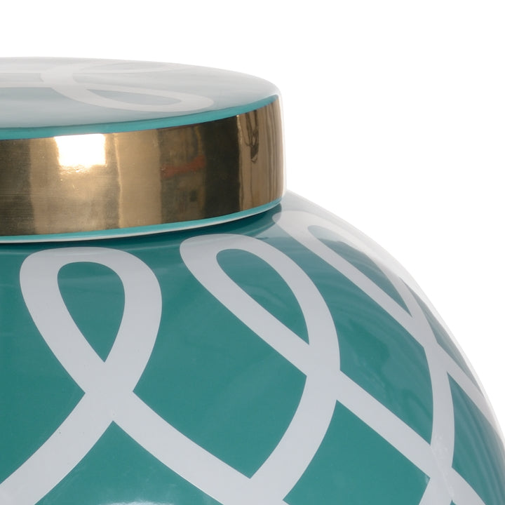 Teal Green Glaze/Metallic Gold