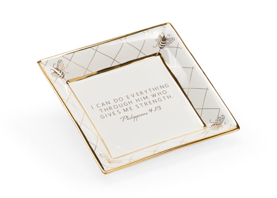 Square Bee Verse Plate  - 384934