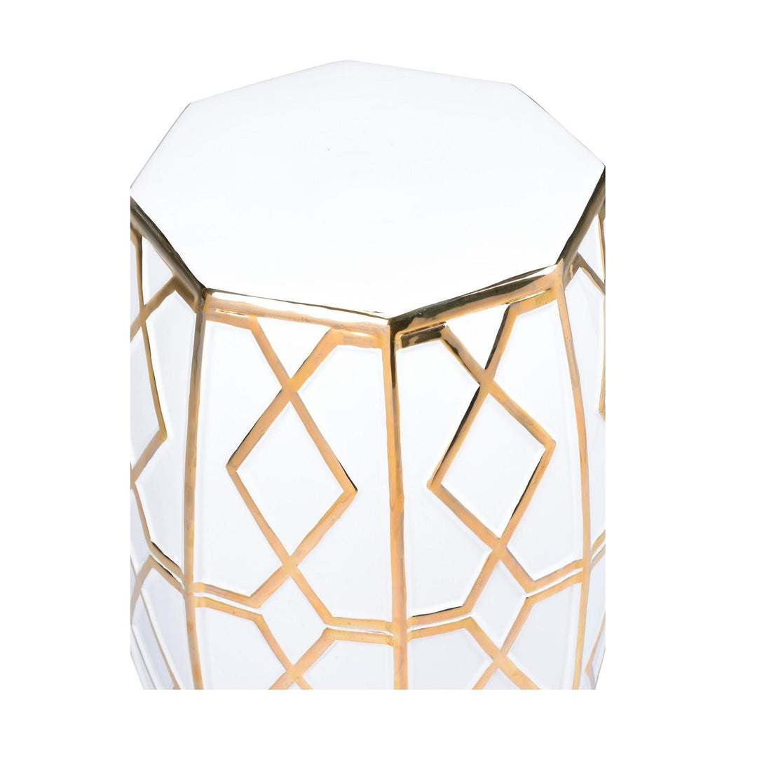 White Gloss/Metallic Gold