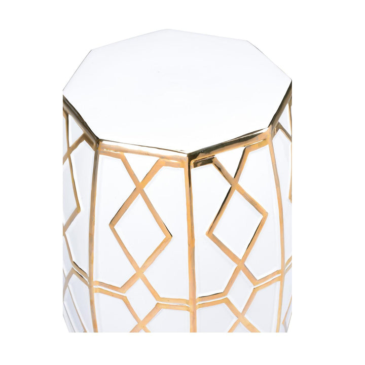 White Gloss/Metallic Gold