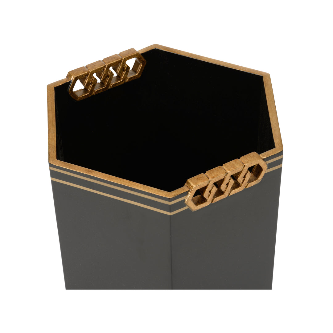 Black/Antique Gold Leaf