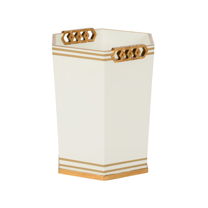 White/Antique Gold Leaf