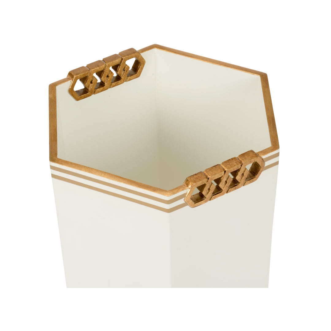 White/Antique Gold Leaf