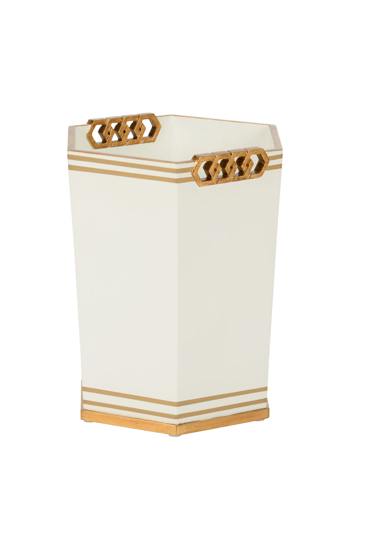 White/Antique Gold Leaf
