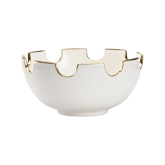 Hand Made/Cream/Metallic Gold Glaze