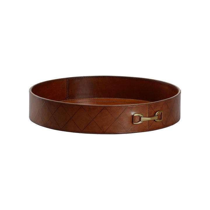 Leather Metal Tray with Metal - SM - 385736