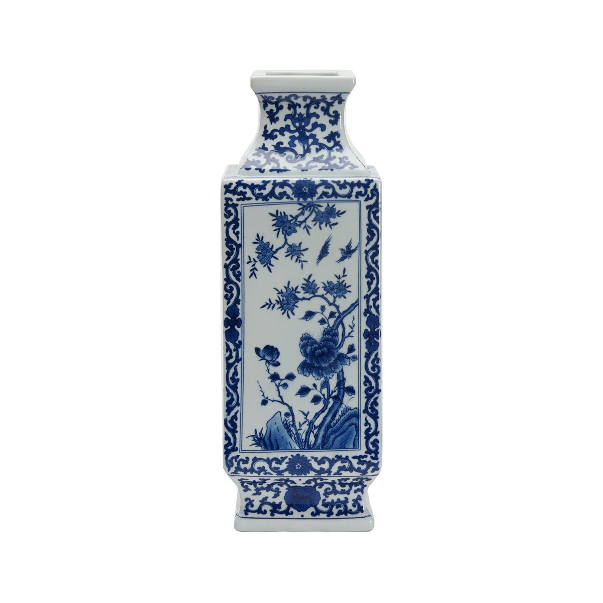 Dynasty Blue and White Landscape Vase - 385774