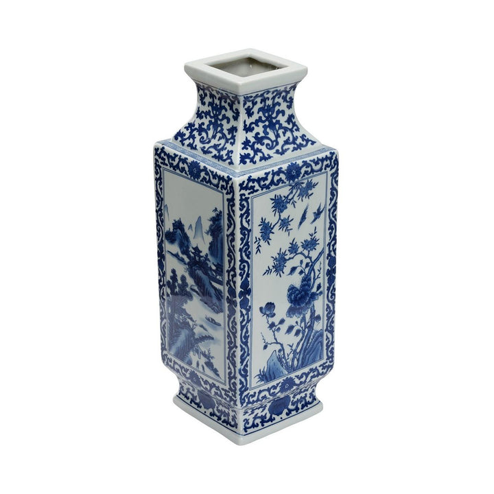 Dynasty Blue and White Landscape Vase - 385774