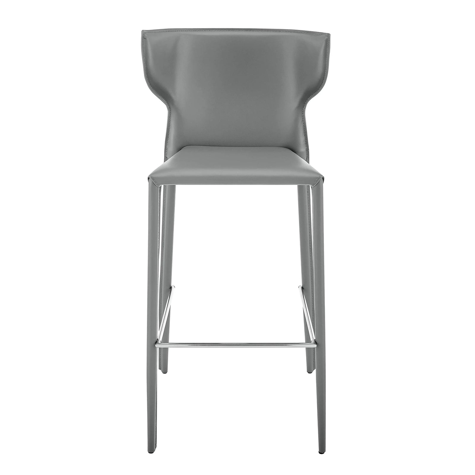 Euro Style Divinia Bar Stool in Gray - Set of 2 BAR STOOLS + COUNTER STOOLS