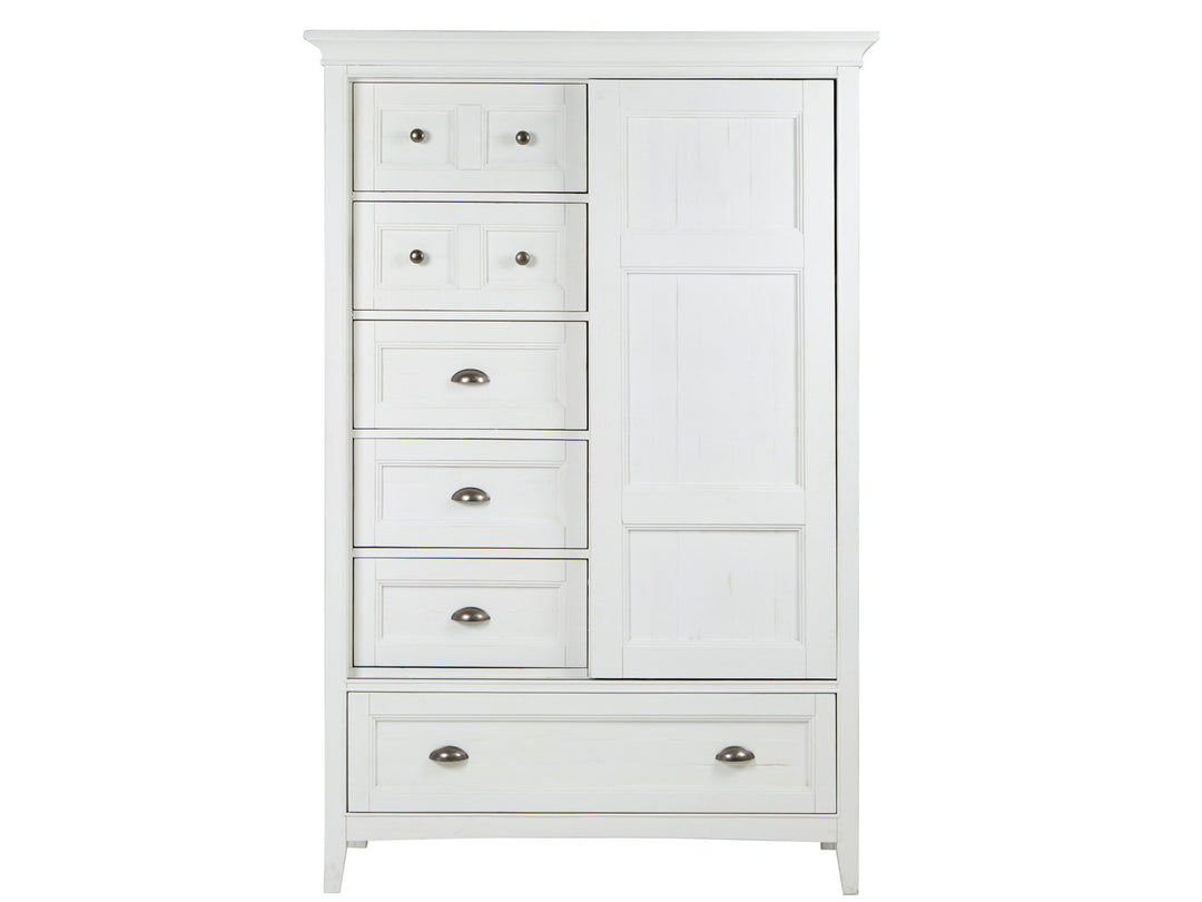 Heron Cove Chalk White And Dovetail Grey Door Chest - B4400-13