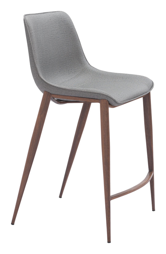 Zuo Magnus Counter Stool (Set of 2) Slate Gray & Walnut BAR STOOLS + COUNTER STOOLS