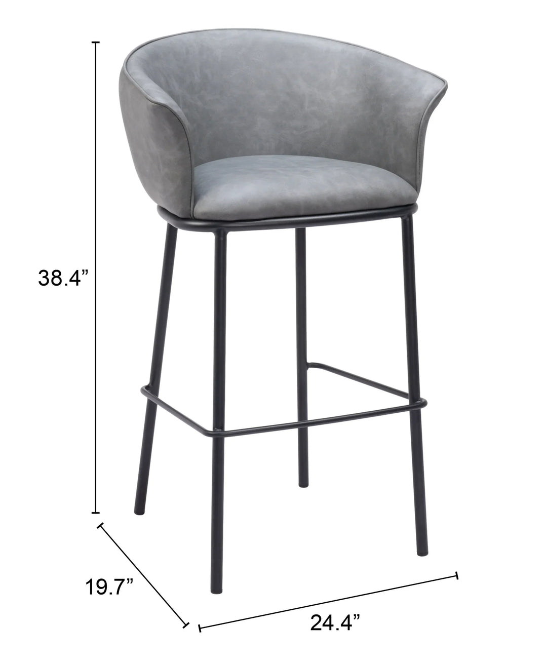 Garston Barstool Gray - AmericanHomeFurniture