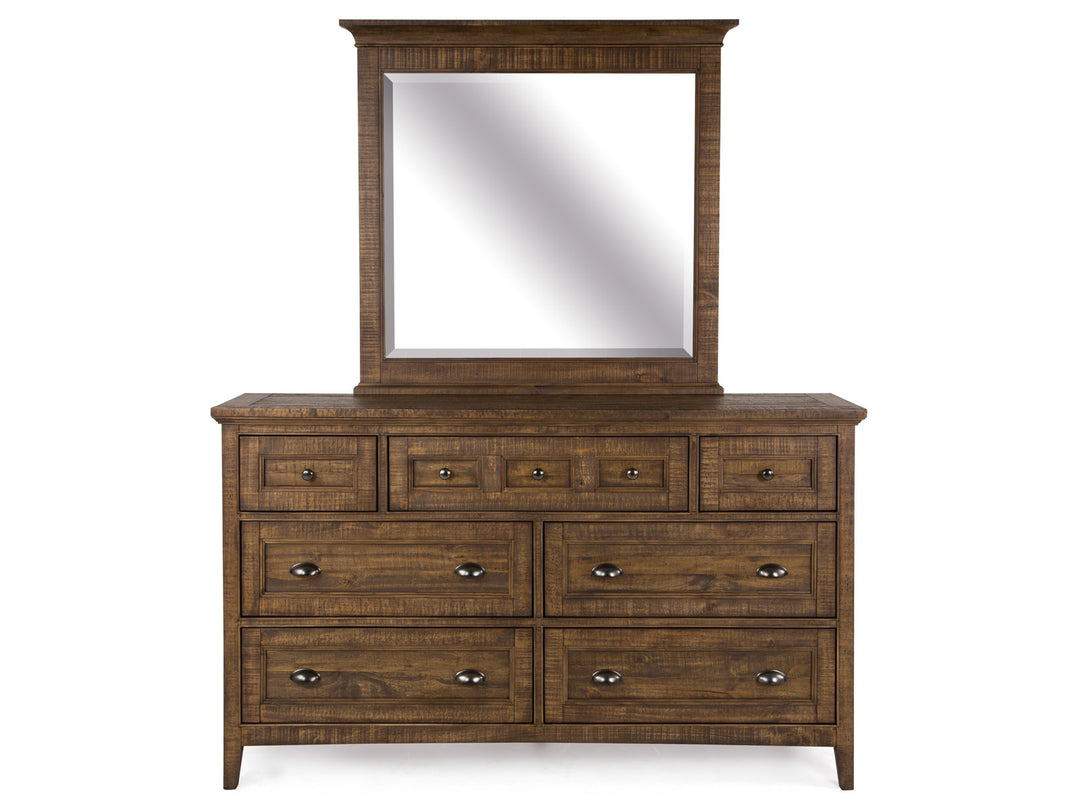 Bay Creek Toasted Nutmeg Drawer Dresser With Landscape Mirror - B4398-2040
