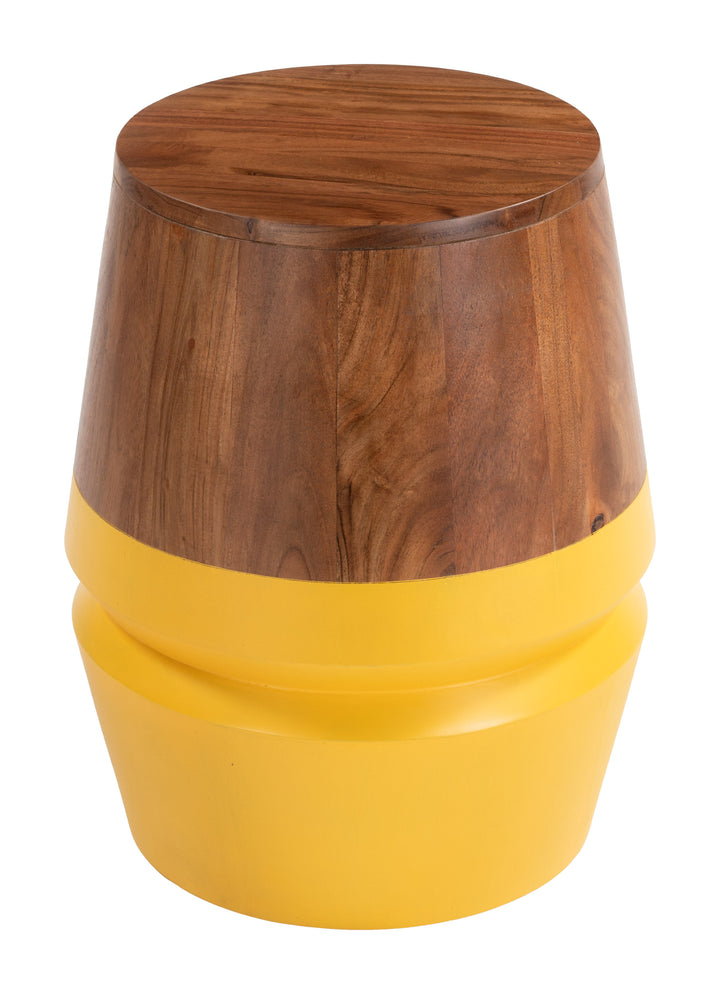 Tornos Side Table Walnut & Yellow