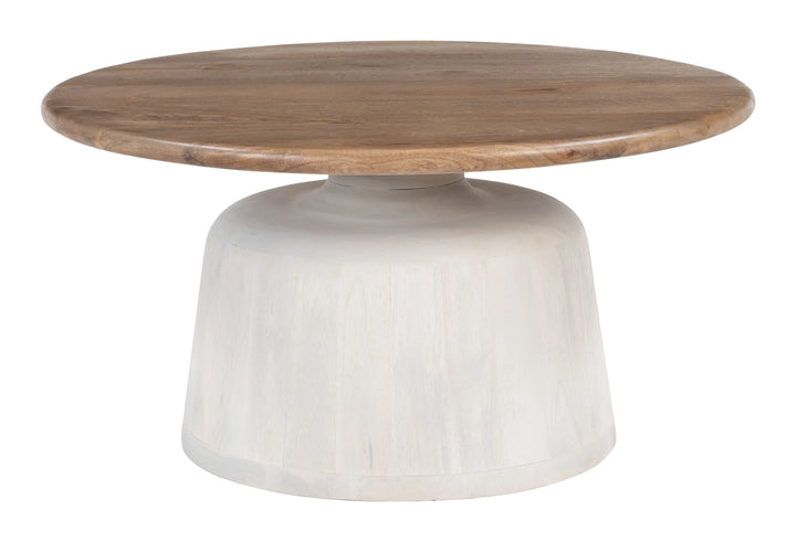 Goblet Coffee Table Brown & White - AmericanHomeFurniture