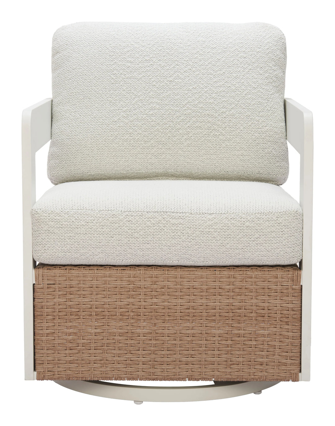Gelo Swivel Chair White & Brown - AmericanHomeFurniture