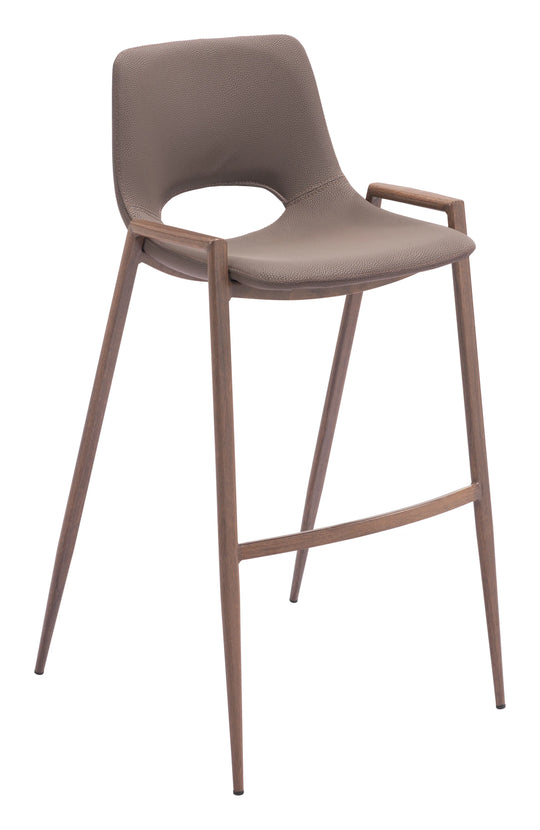 Zuo Desi Barstool (Set of 2) Brown & Walnut BAR STOOLS + COUNTER STOOLS