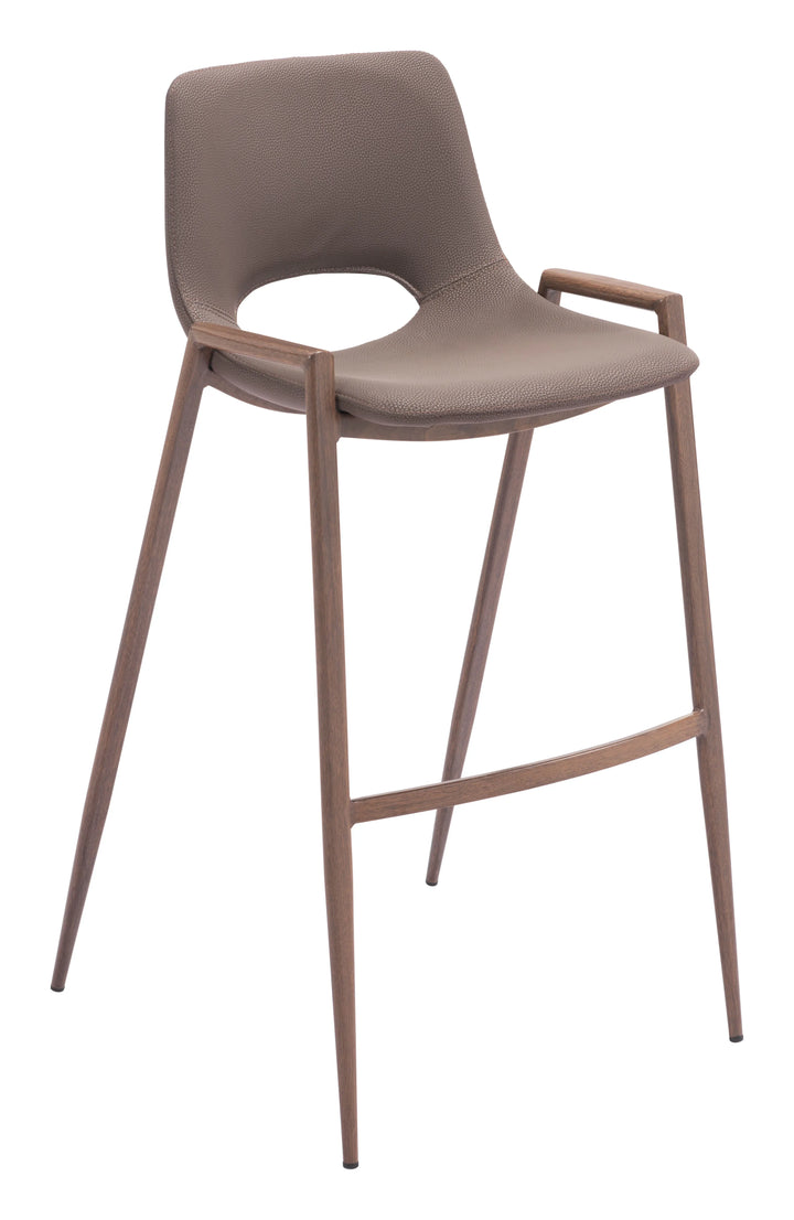 Desi Barstool (Set of 2) Brown & Walnut - AmericanHomeFurniture