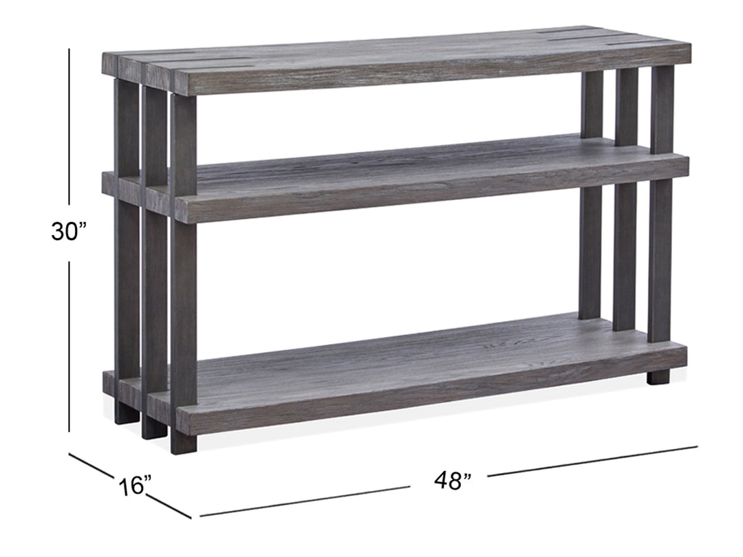 Eldridge Weathered Gravel And Satin Bronze Rectangular Sofa Table - T4917-73