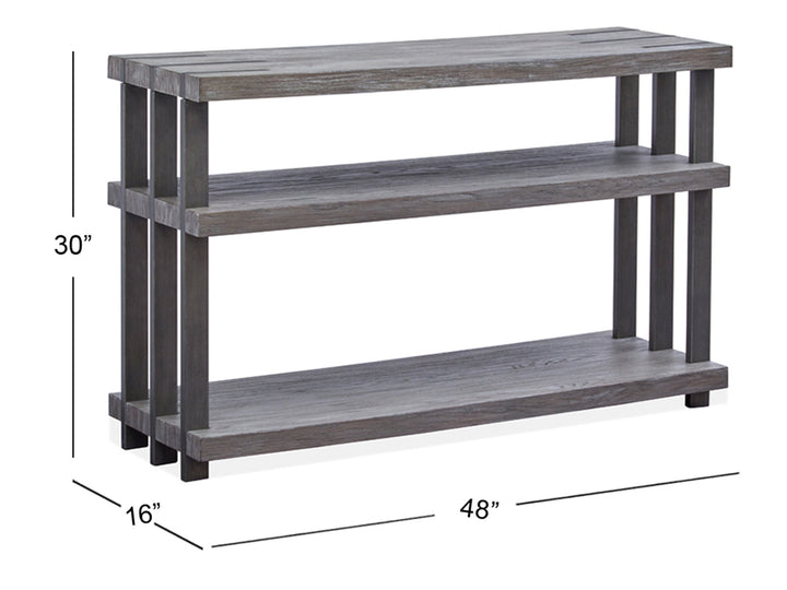 Eldridge Weathered Gravel And Satin Bronze Rectangular Sofa Table - T4917-73