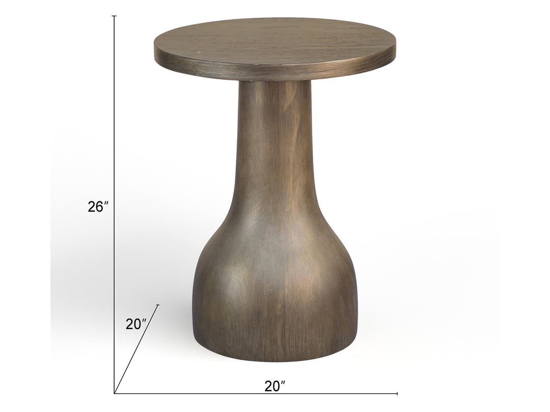Bosley Lt. Brown Porpoise Round Accent Table - T5693-35