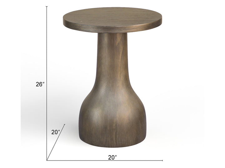 Bosley Lt. Brown Porpoise Round Accent Table - T5693-35