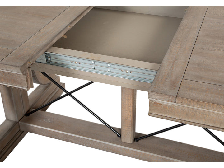 Paxton Place Dovetail Grey Extendable Trestle Dining Table - D4805-25