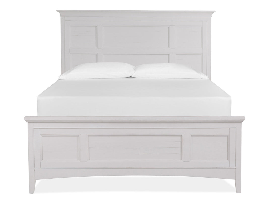 Heron Cove Chalk White And Dovetail Grey Panel Bed